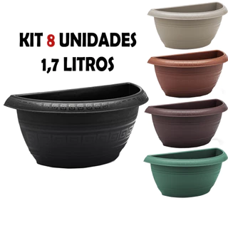 Kit 8 Vasos de Parede de 1,7 Litros