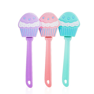 Espátula Decorada Cup Cake Silicone Cabo de Plástico