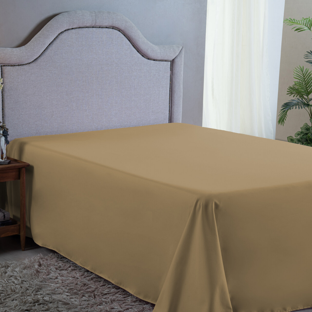 Lençol Cama Super King Sem Elástico 400 Fios Micro Percal Aveludado Cama Box