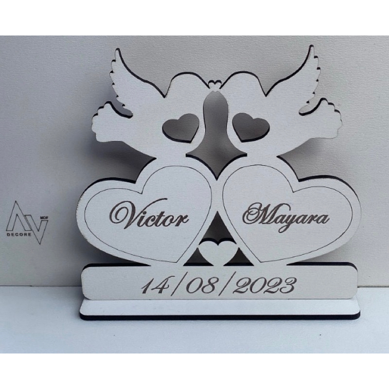 20 Pássaros Personalizados para Centro de mesa Casamento mdf branco Personalizado