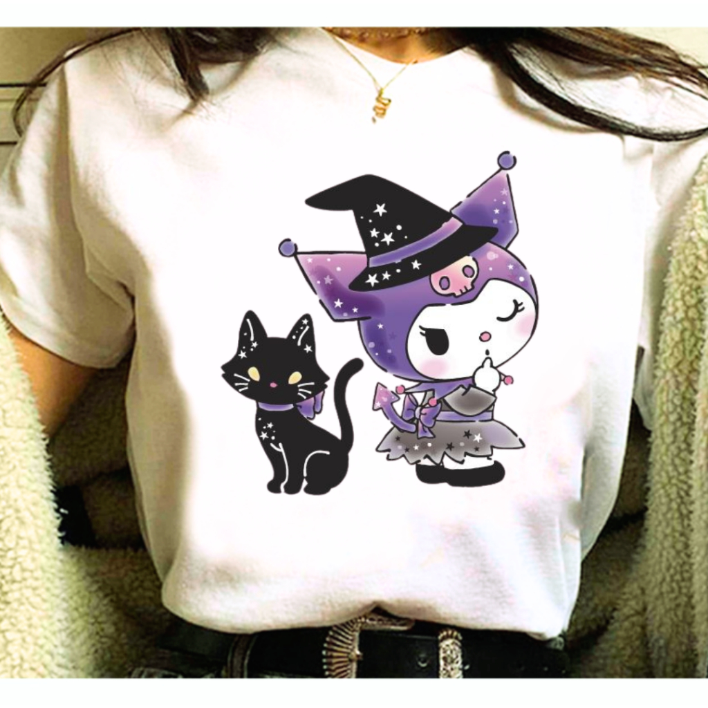 Camiseta Kuromi Sanrio bruxa hello kitty | Shopee Brasil