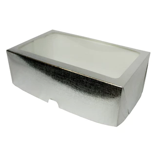 Caixa com Visor S17 Prata (25x15x 8cm) 10 unidades - ASSK - Kafe Embalagens
