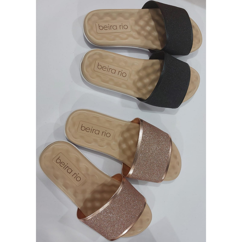 Rasteirinha Feminina Beira Rio Com Gliter Modelo Novo | Shopee Brasil