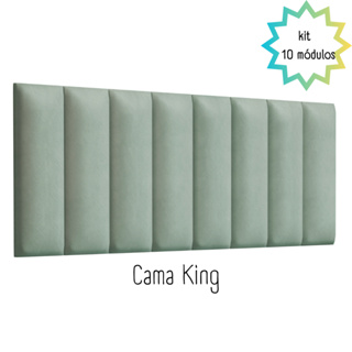 Cabeceira Casal King Kit Com 10 Módulos 200x60cm - Módulo Auto Adesivo Cores