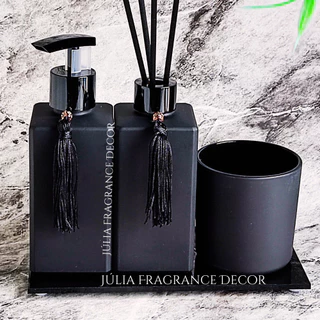 Kit Lavabo Banheiro Luxo Preto - Total Black