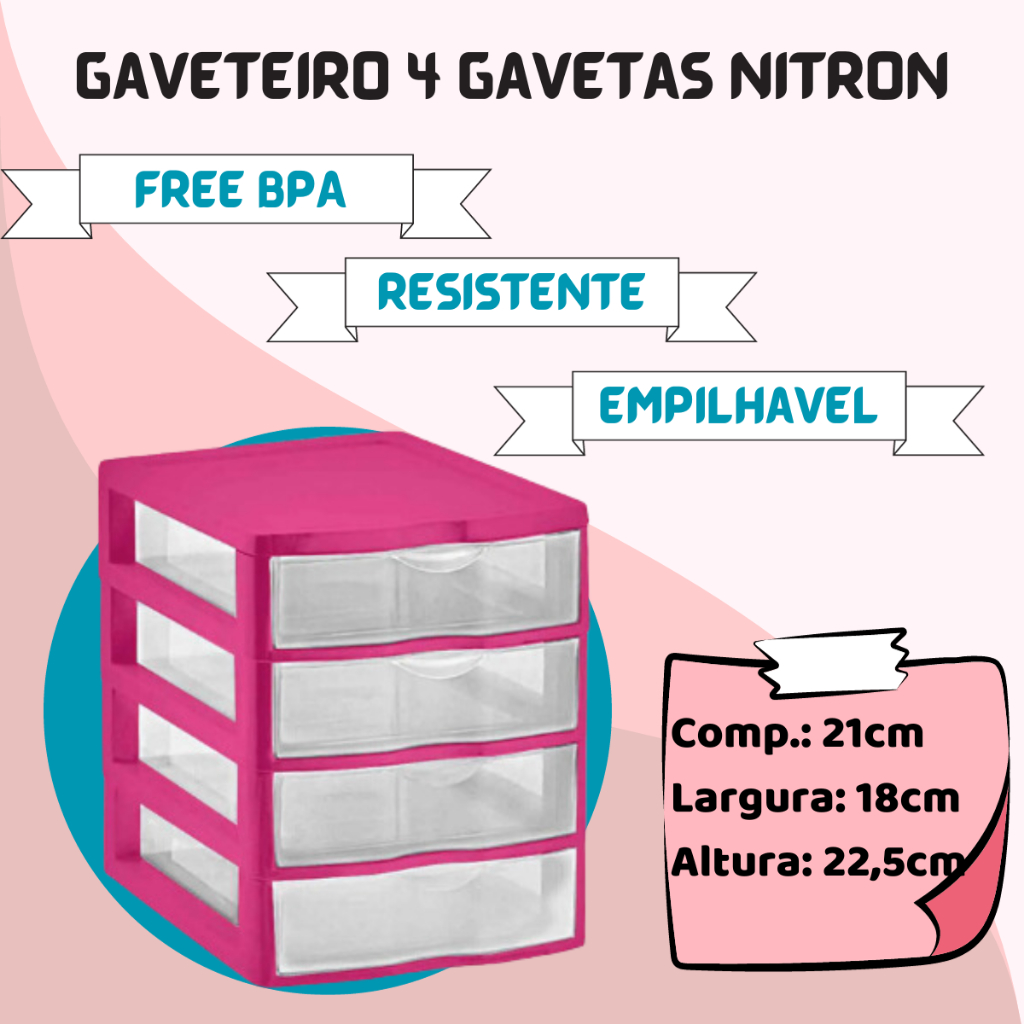 Gaveteiro Organizador Pequeno Pl Stico C Gavetas Nitron Shopee Brasil