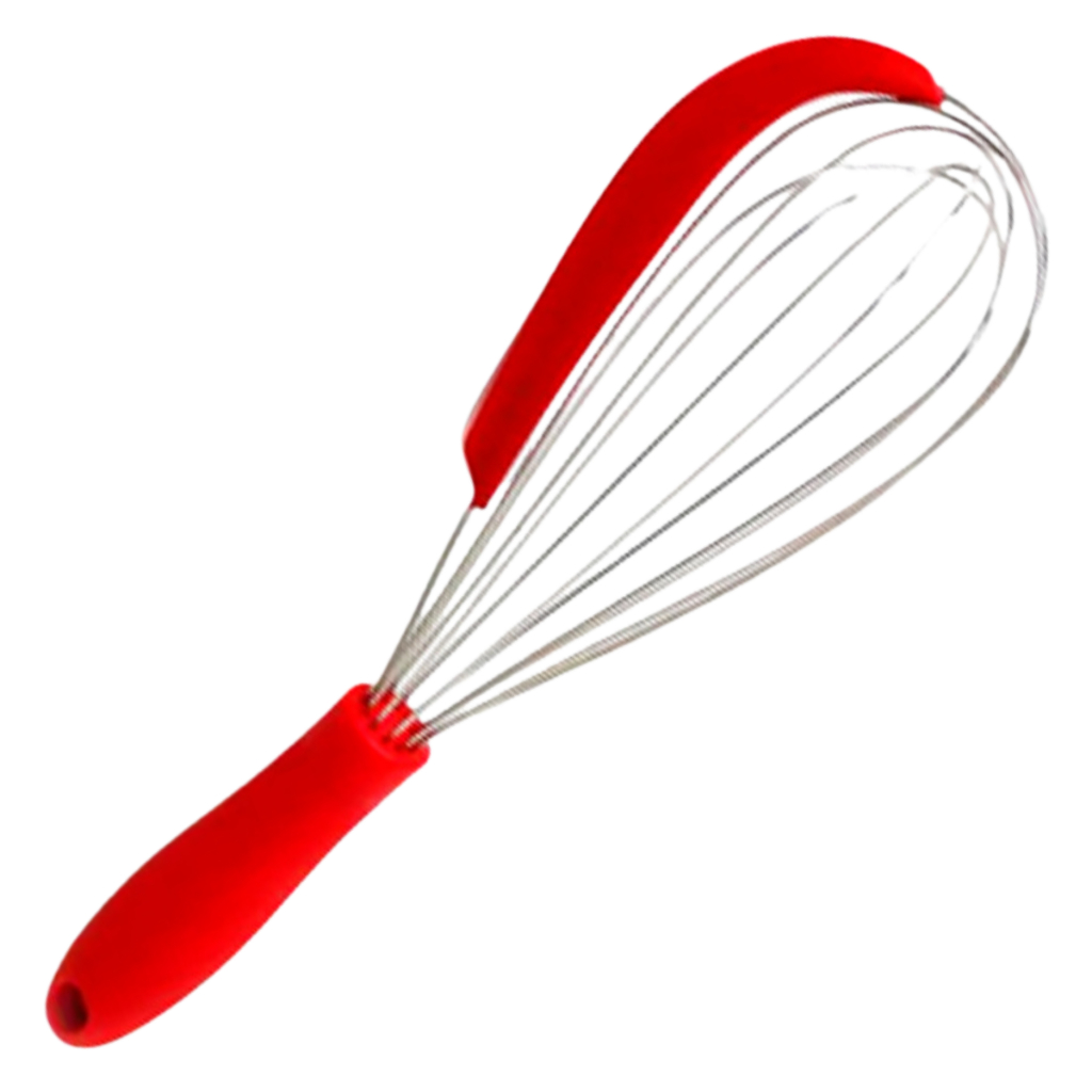 Batedor Fouet em Aço Inox 33cm Com Raspador em Silicone Ovo 