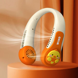 Mini Ventilador Portátil de Pescoço para Crianças Adulto 3 Velocidades Com Anime Fofos Usb