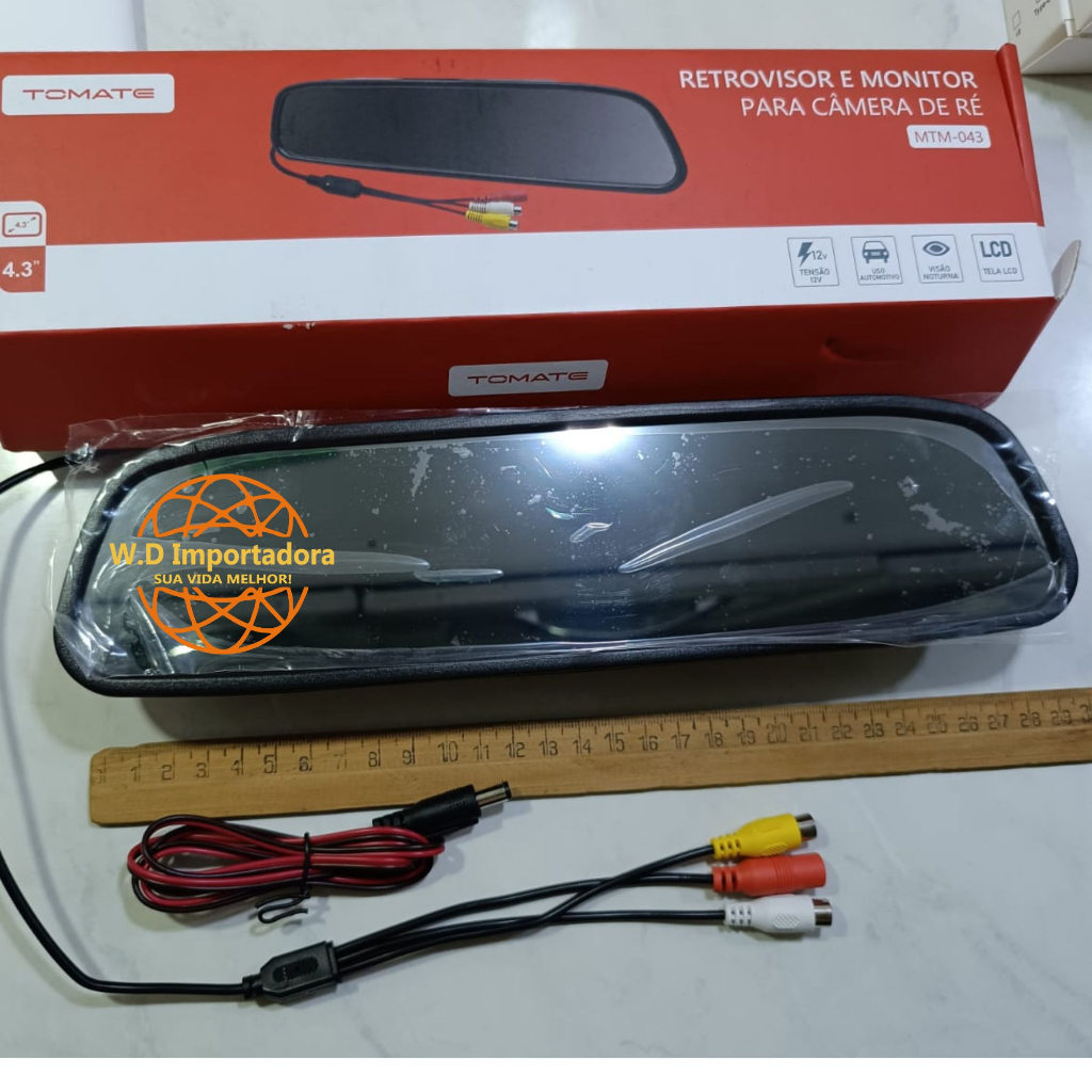 Espelho Retrovisor LCD Veicular Universal para Camera de Ré