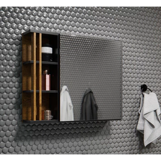 Espelheira Madri 1 Porta Prateleira Organizadora Espelho Decorativo Armarinho Banheiro Suspenso - Compre Aqui