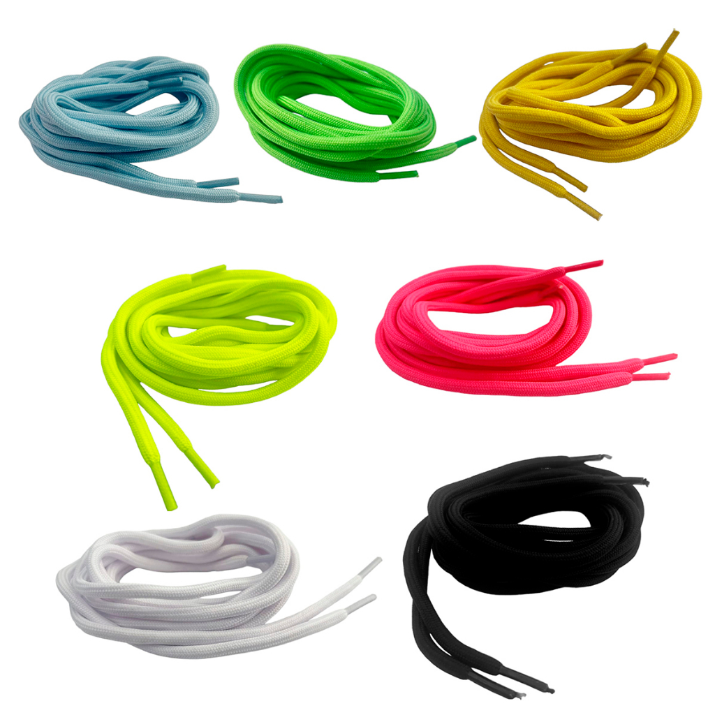Atacador Com 2 Pares Cadarço Roliço Colorido 1,30cm Para Tênis Moletom