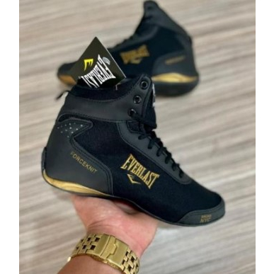 Bota Everlast Jump Branco e Dourado para Academia Treinos Fitness