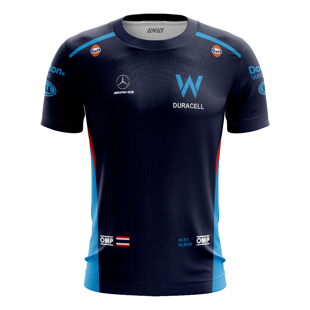 Camisa Camiseta Dryfit Premium Formula 1 Equipes Willians 2023 Proteção Uv50+ Alexander Albon