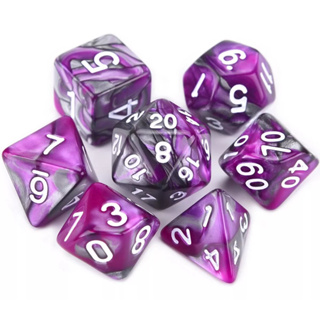 Kit de Dados de Tabuleiro RPG 7 unidades Set Jogos D&d D4 D6 D8 D10 D12 D20