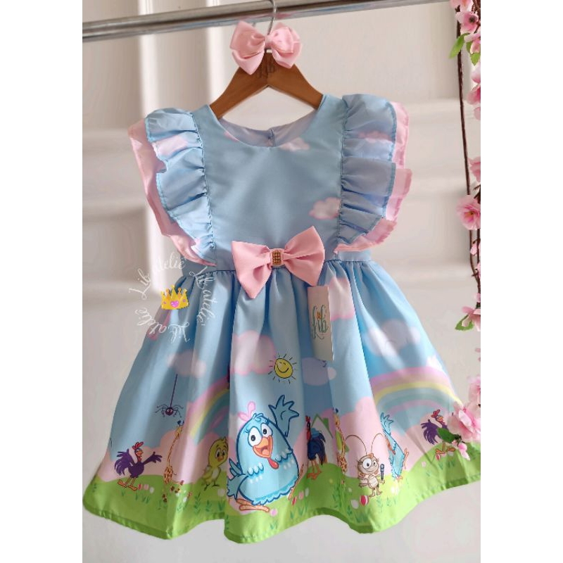 Vestido galinha store pintadinha candy colors