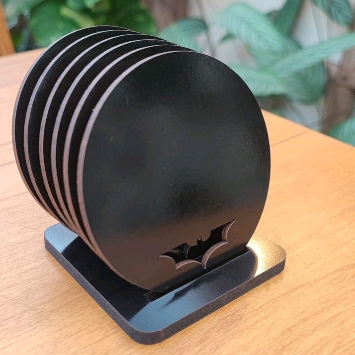 Conjunto de Porta Copos do Morcego - Batman - Em MDF corte a laser