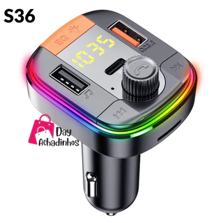 Transmissor Adaptador Bluetooth 5.0 Veicular E Carregador QC 3.0