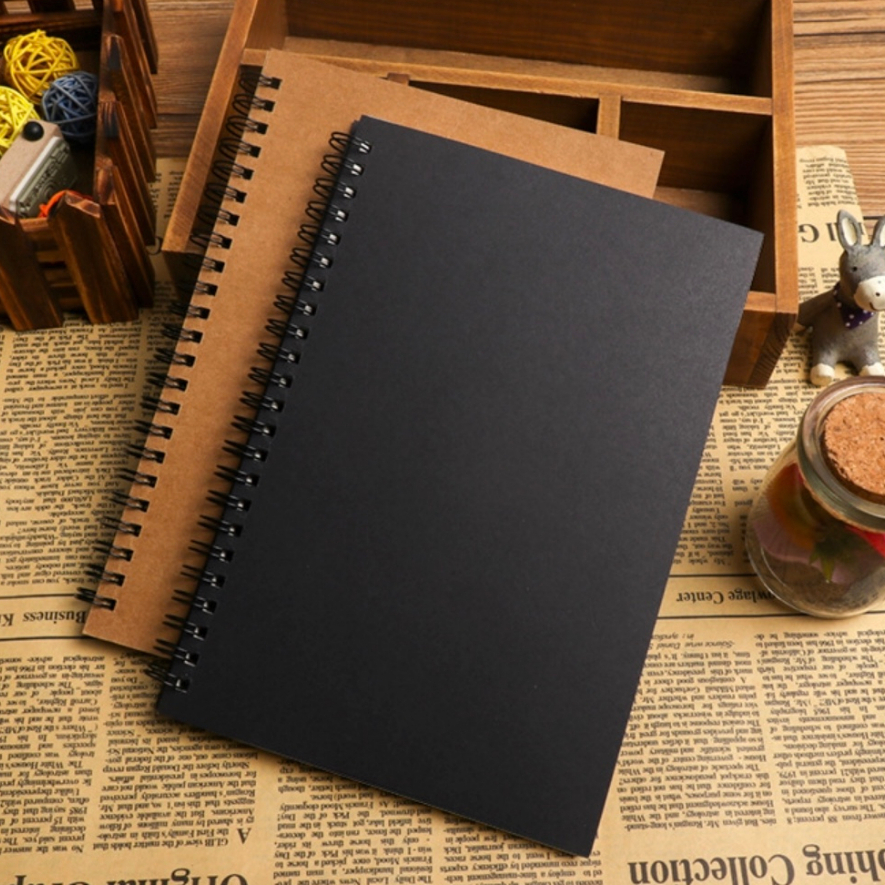 Caderno Universitário / Desenho Sem Pauta Capa mole Kraft ou Preta