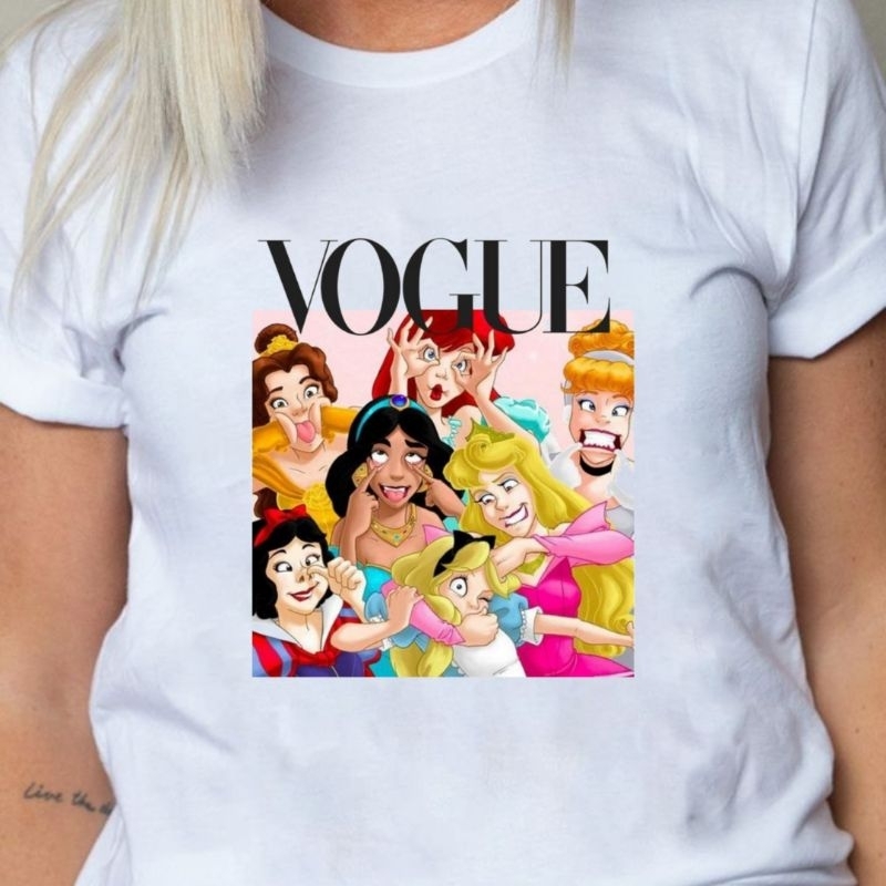 CAMISA CAMISETA BRANCA TSHIRT BLUSA VOGUE PRINCESAS