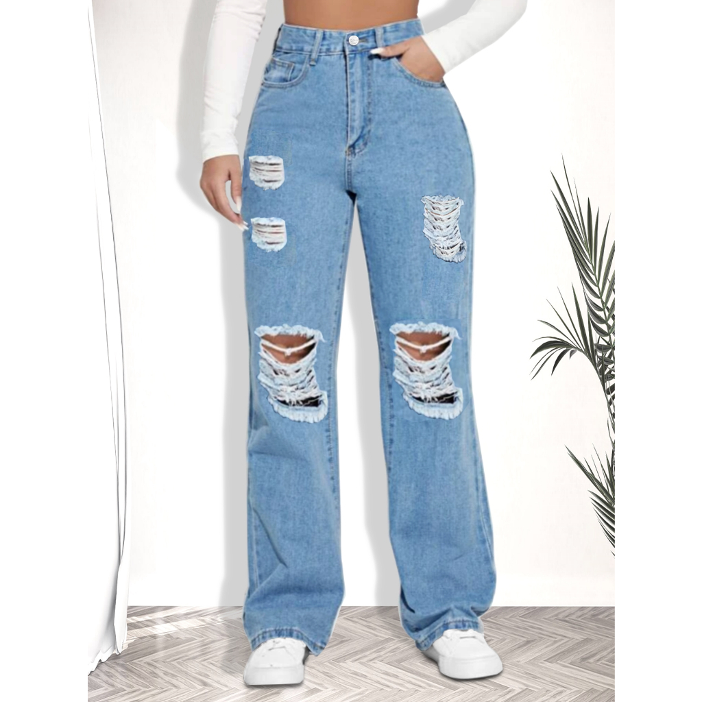 P306 Calça jeans/com corre na perna/despojado/tendência/calças