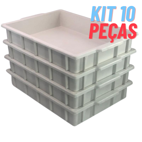 Kit 10 Caixa Bandeja Plastica Panificadora Fermentação Pizza Pão caixa para panificadora massas pizzas açougue e doces