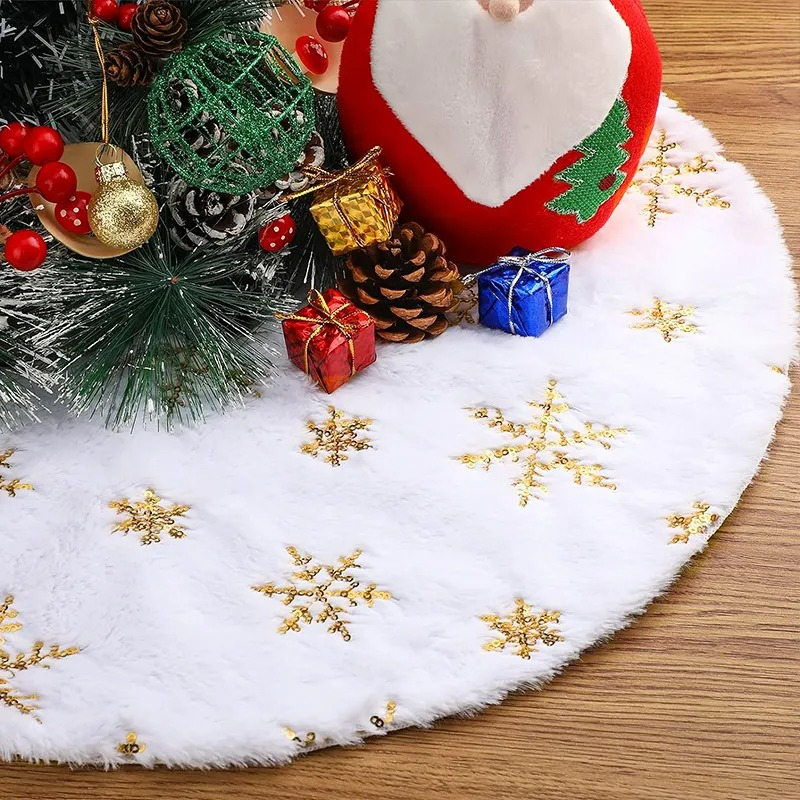 90cm árvore de natal saia floco de neve santa impresso tapete de árvore  para casa natal