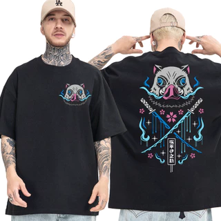 Camisa Oversized Camiseta Japonesa Anime Demon Killer Beast Fitness Algodão Verão