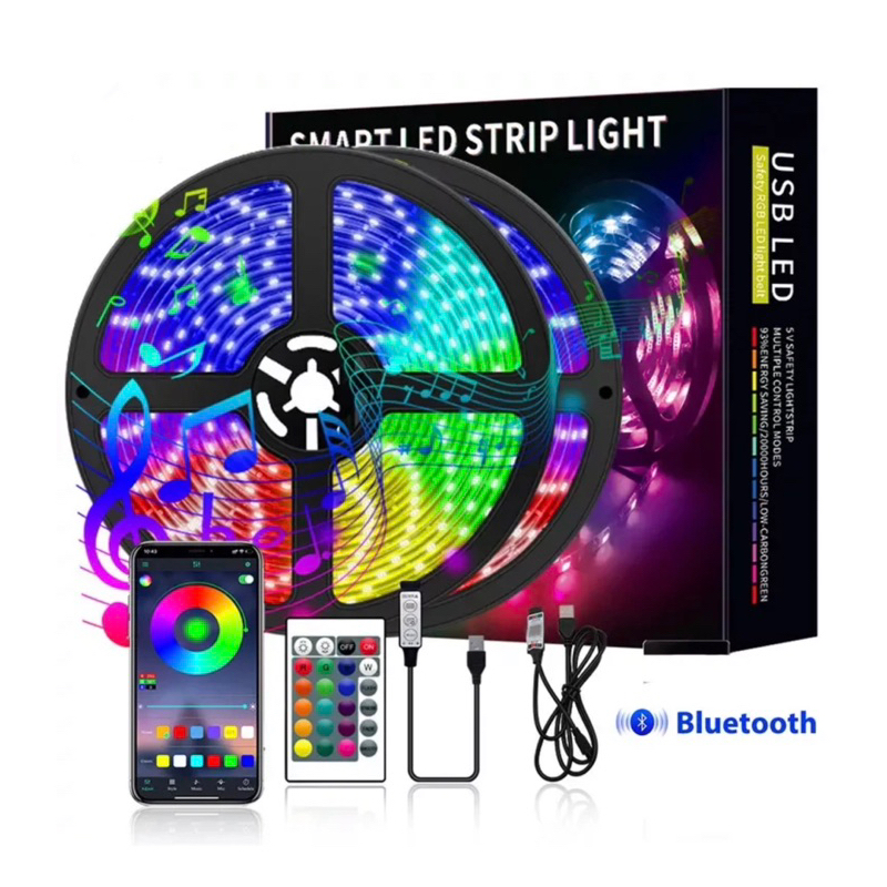 Fita Led Smart 5050 RGB Inteligente 5m Alexa Som 5V