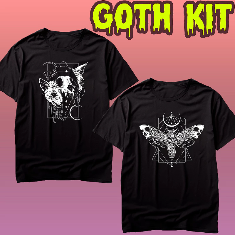 Kit 2 Camisetas Goth Style