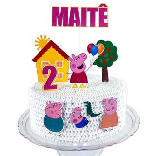 Topo Topper Decoração Bolo Aniversário Peppa Pig