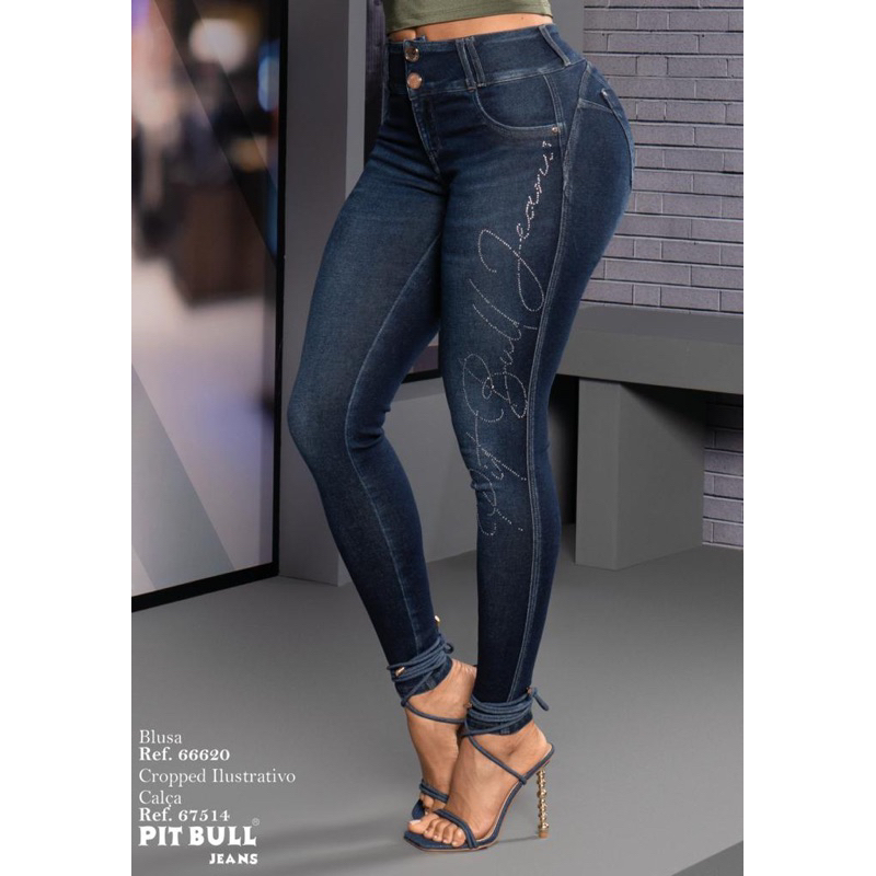 Calça Capri Feminina Pit Bull Jeans Com Bojo Empina Bumbum