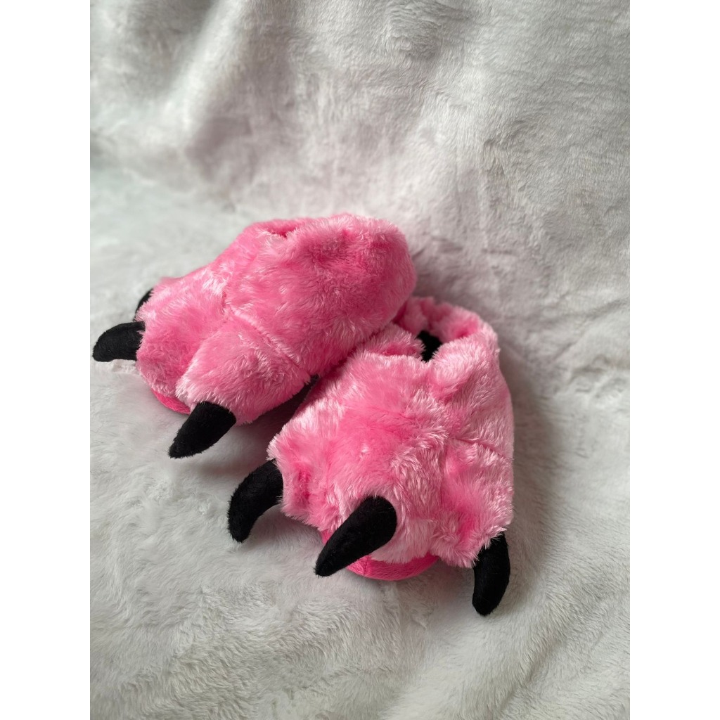 pantufa garra rosa dinossauro feminino inverno pelúcia