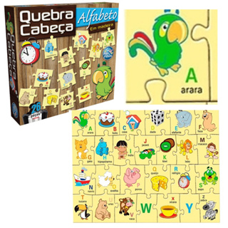 Brinquedo Jogo Pedagógico Educativo Divertido Colorido Aprendendo O Alfabeto  Letras 26 Peças Aprendizado Alfabeto Alfabetização