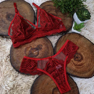 Conjunto Lingerie sem Bojo sem Aro com Tule Invisível Calcinha Sensual Sutiã Confortavel Isabela