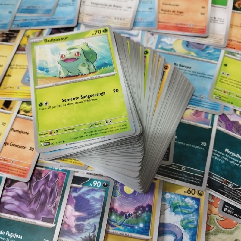 Cartas Pokémon da primeira geração - Coleção 151 com 50 cartas