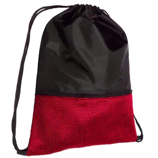 Mochila de saco com bolso frontal em tela reforçada vermelha