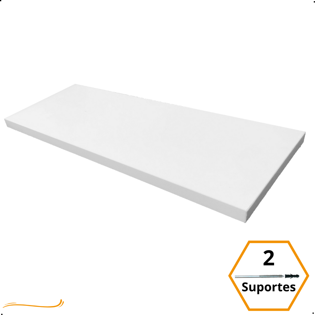 1 Prateleira 40X15 Com Suporte Invisivel Flutuante Mdf Branco Organização Para Cozinha Banheiro Quarto Dormitorio Sala Lavabo Area Gourmet Escritorio Casa Lavanderia Parede Decorativa Tabua 40cm Madeira Flutuante 40 Cm x 15 Cm Branca