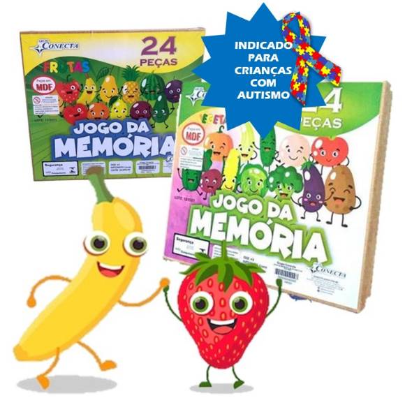JOGO DA MEMÓRIA EM MDF COM 24 PEÇAS – FRUTAS OU VEGETAIS | Shopee