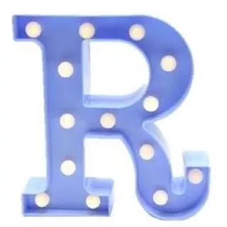 Letra Azul Luminária Led 3D Decorativa