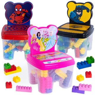 Cadeirinha Educativa infantil com 48 ou 160 blocos de montar.