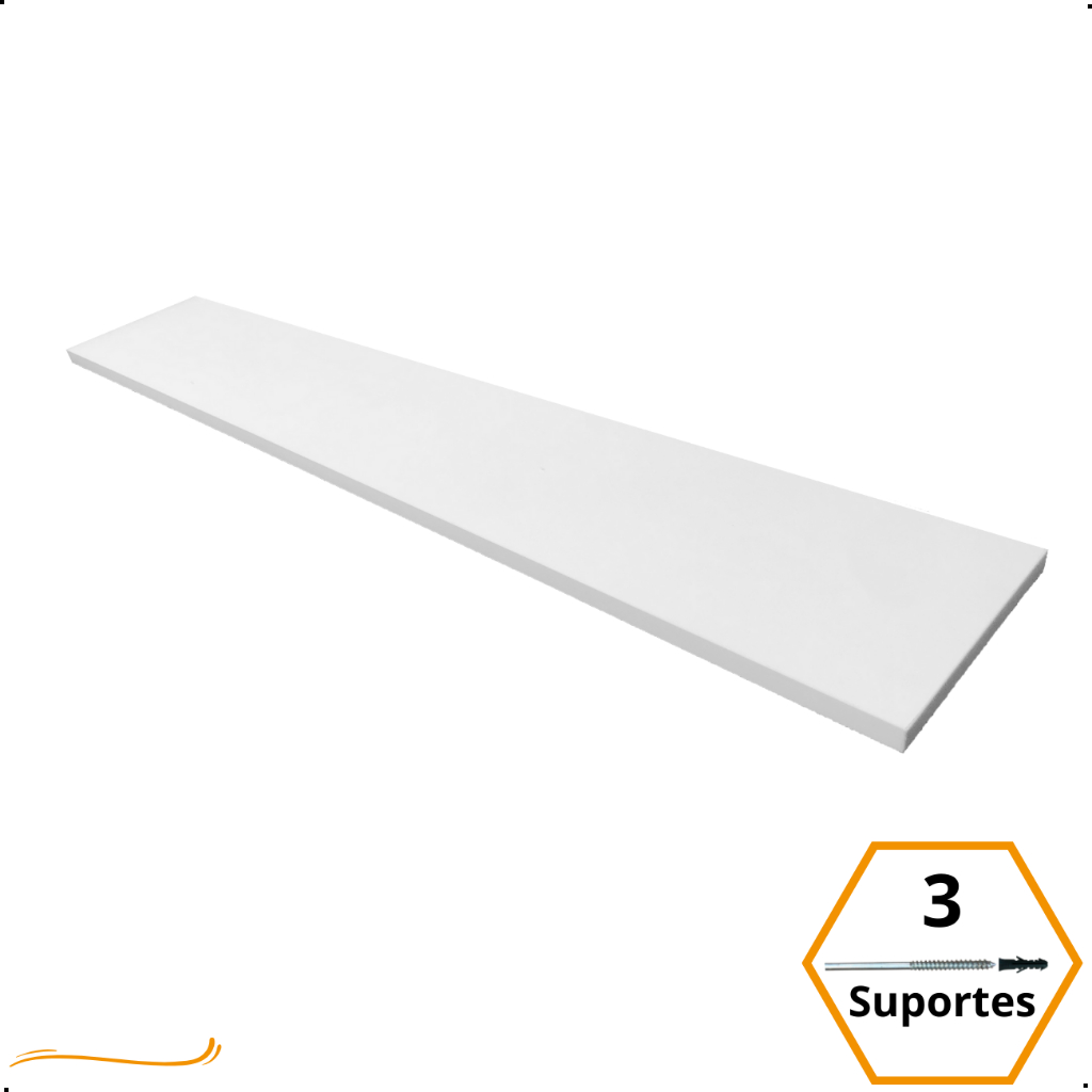 1 Prateleira 90X15 Com Suporte Invisivel Flutuante Mdf Branco Organização Para Cozinha Banheiro Quarto Dormitorio Sala Lavabo Area Gourmet Escritorio Casa Lavanderia Parede Decorativa Tabua 90cm Madeira Flutuante 90 Cm x 15 Cm Branca