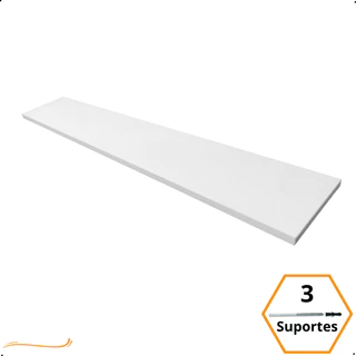 1 Prateleira 90X15 Com Suporte Invisivel Flutuante Mdf Branco Organização Para Cozinha Banheiro Quarto Dormitorio Sala Lavabo Area Gourmet Escritorio Casa Lavanderia Parede Decorativa Tabua 90cm Madeira Flutuante 90 Cm x 15 Cm Branca