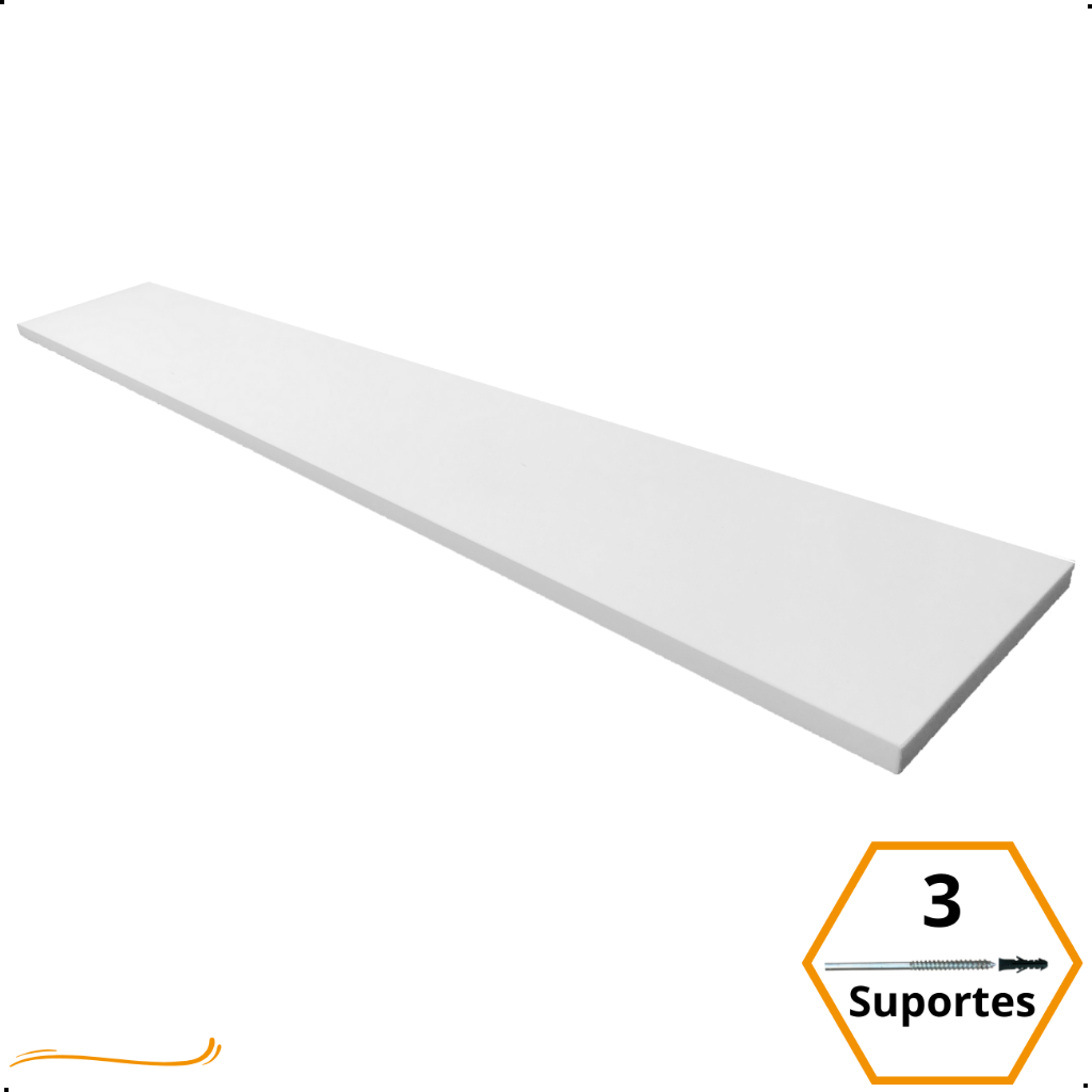 1 Prateleira 100X15 Com Suporte Invisivel Flutuante Mdf Branco Organização Para Cozinha Banheiro Quarto Dormitorio Sala Lavabo Area Gourmet Escritorio Casa Lavanderia Parede Decorativa Tabua 100cm Madeira Flutuante 100 Cm x 15 Cm Branca