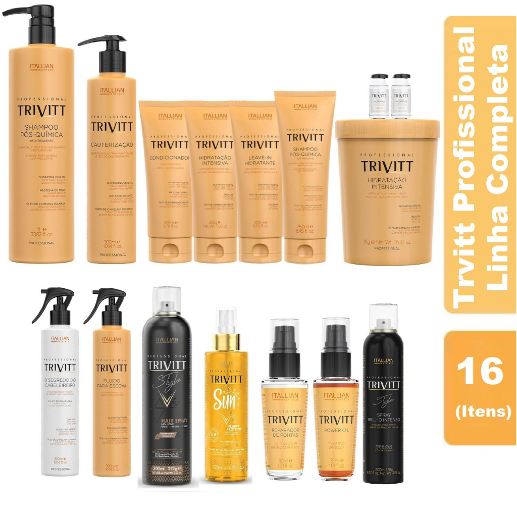 Trivitt Profissional Tratamento Capilar Intensivo - Linha Completa (16 ...