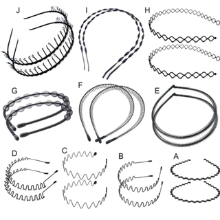 2 Tiaras de Ferro Arco Diadema Masculina Metal Arquinho Ondinhas