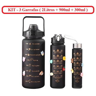Garrafa de Água Squeeze - KIT com 3 e 2 Garrafas