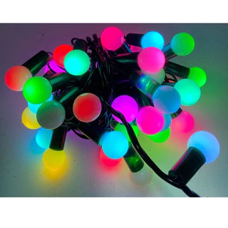 Pisca Cordao Varal 40 Bolinha /40 estrela De Luz Led 110v fio preto colorido