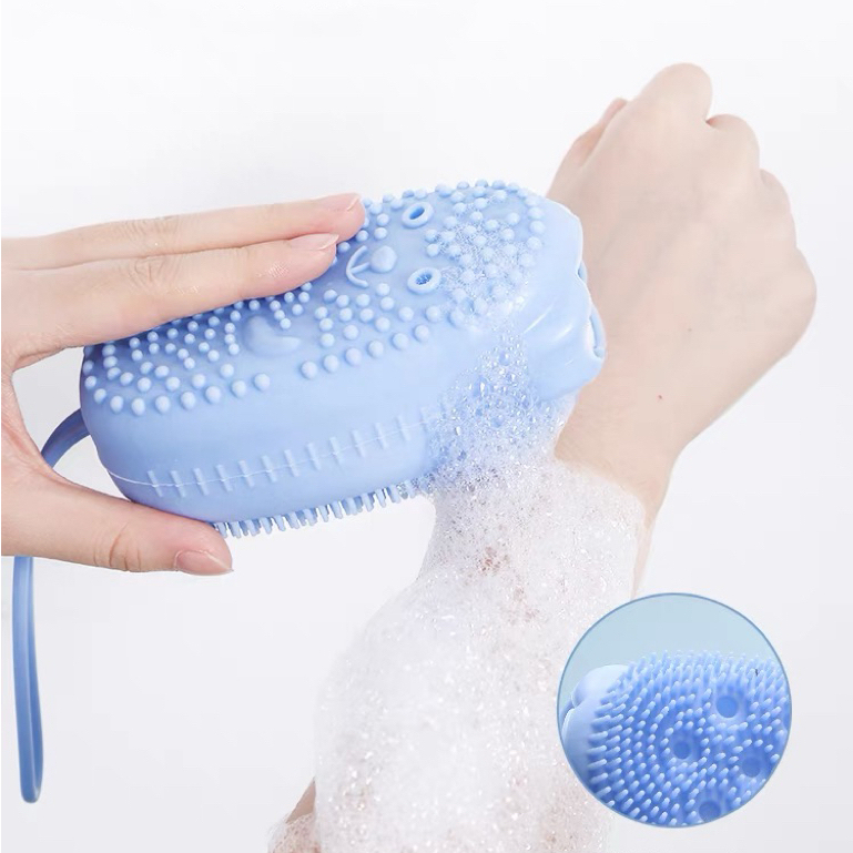 Esponja Bucha De Silicone Com Porta Sabão Escova Para Banho- SE20025