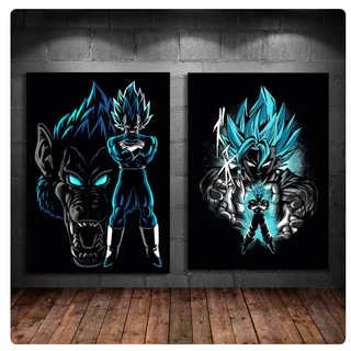 Dragon Ball Poster e Pintura para Crianças, Goku, Wall Art, Modern Living Room, Decoração de Pinturas, Estampas Modulares, Ação, Presentes de Aniversário