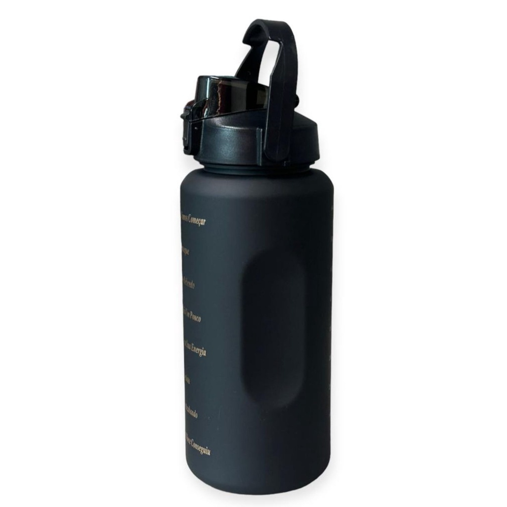 Garrafa Squeeze PRETO 2L Adesivos 2D e 3D Academia Escola Treino Antivazamento